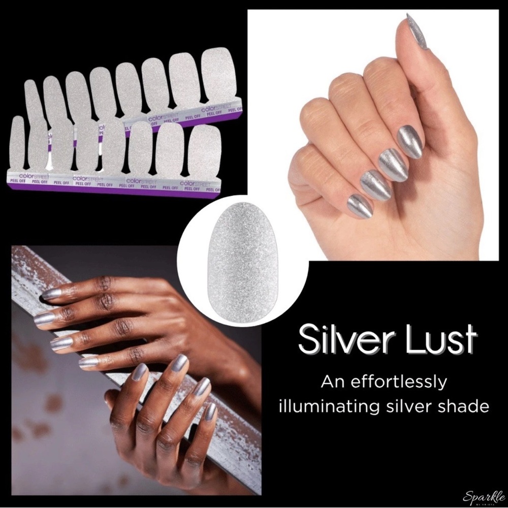 Color Street Silver Lust Press-On Nails - Metallic Silver